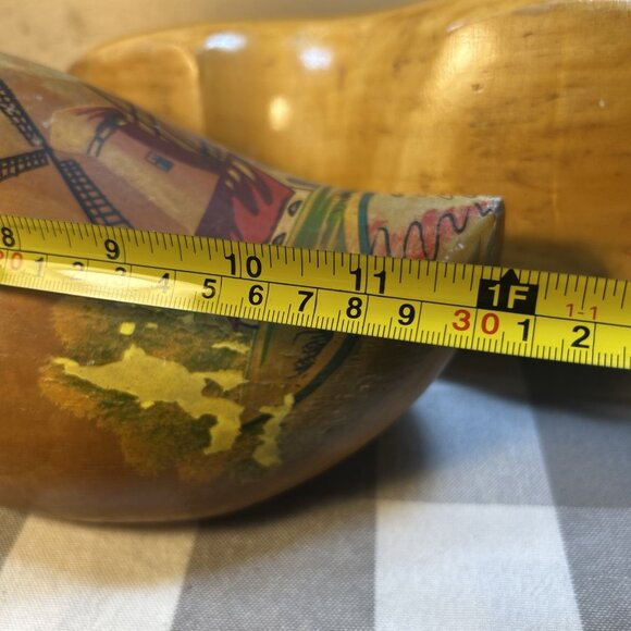 Dutch shoes Wooden Carved Clogs Made In Holland Painted Wind mill design 12” - Picture 8 of 9